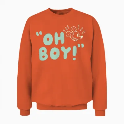 Amazon Essentials Men's Mickey Oh Boy T-Shirt, Black, Small Unisex Sweatshirt - Orange