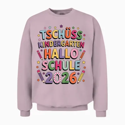 Tschüß Kindergarten Hallo Schule 2026 Kindergarten Abschluss Unisex Sweatshirt - Light Pink