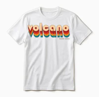Volcano Retro Unisex T-Shirt - White