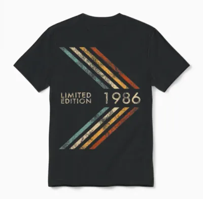 40. Geburtstag 1986 Limited Edition Herren Damen Vintage Style Unisex T-Shirt - Black