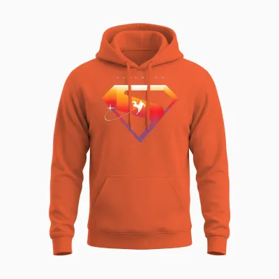 Superman (2025) Flying Silhouette S-Shield Emblem Unisex Hoodie - Orange