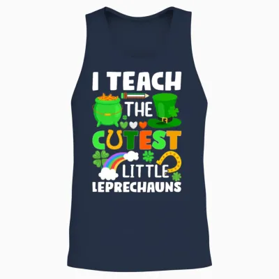 St. Patricks Day Teacher Cutest Little Leprechauns Unisex Tank Top - Navy