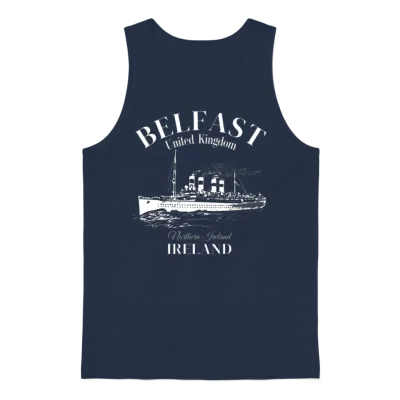 Belfast Northern Ireland Unisex Tank Top - Navy