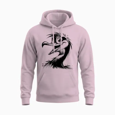 Funny Cormoran Funny Eyes Pencil Sketch Unisex Hoodie - Light Pink