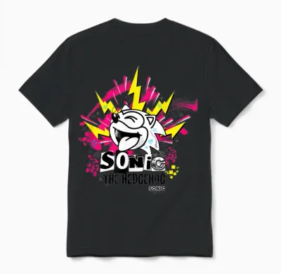 Sonic the Hedgehog - Punk Sonic Unisex T-Shirt - Black