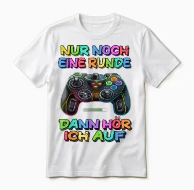 T-Shirt with German Text "nur Noch Eine Runde Dann Hören" [german Language] Unisex T-Shirt - White