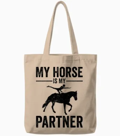 Funny Equestrian Horse Vaulting Tote Bags - Natural