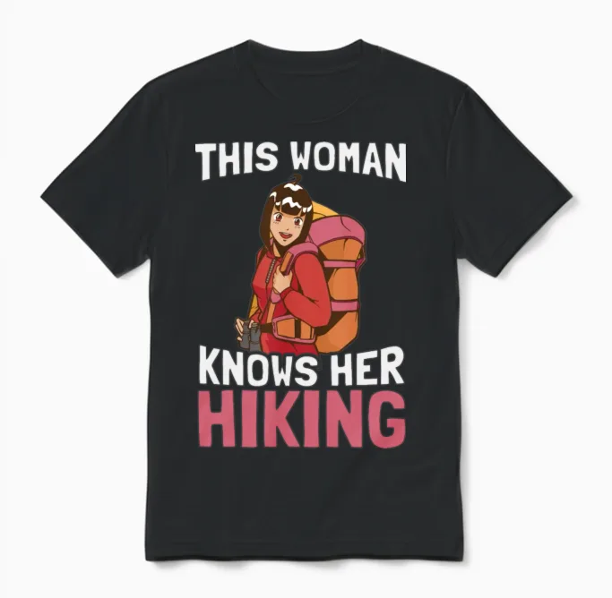 Hiking Trails Outdoor Hike Hiker Unisex T-Shirt in Black