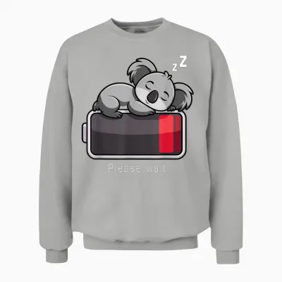 Cute Koala, Lazy Fashion, Loading, Humor, Gift, Fun Unisex Sweatshirt - Ash
