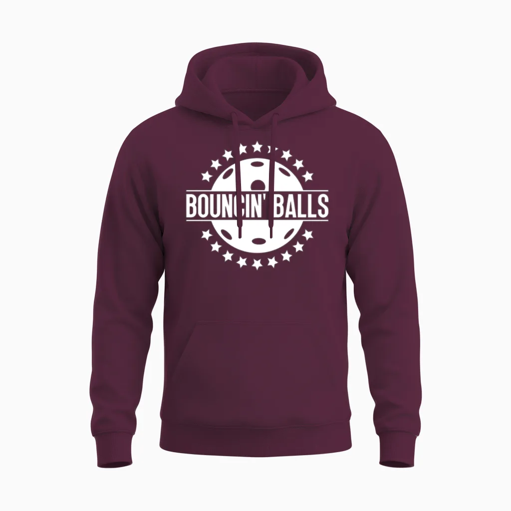 Bouncin' Balls - Funny Pickleball Unisex Hoodie in Maroon