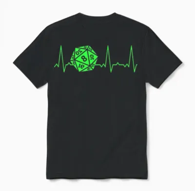Heartbeat Dice Unisex T-Shirt - Black