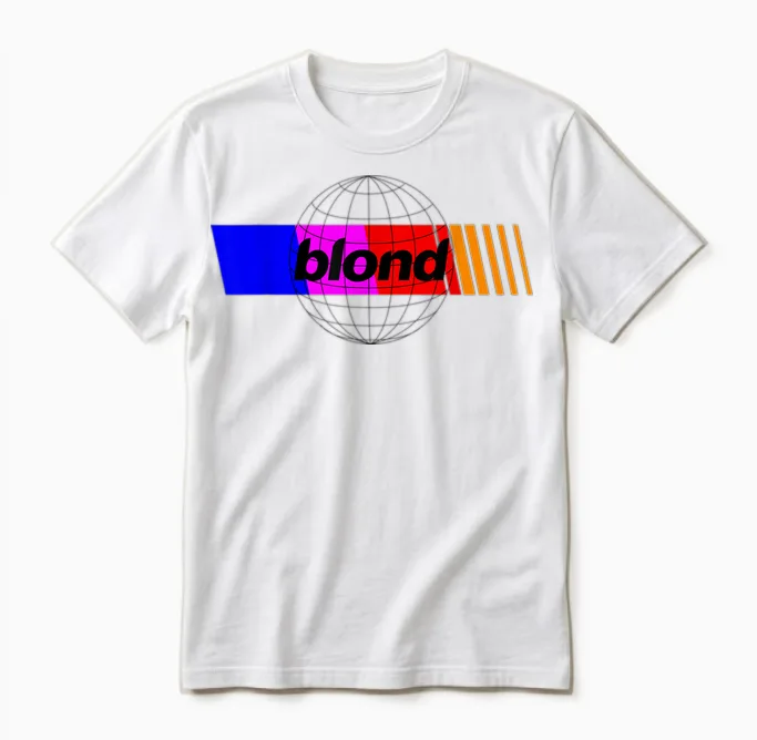 Frank Rapper Ocean Globe Worldwide Merch T-Shirt, Black, S Unisex T-Shirt in White