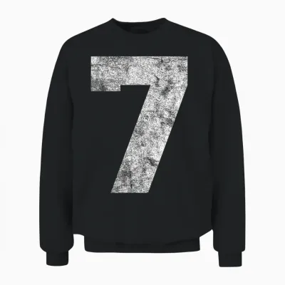 Vintage Lucky Number 7 Birthday Sports Player Team Athlete Unisex Sweatshirt - Black