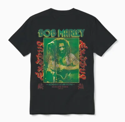 Bob Marley Exodus Movement of Jah People Gitarre Schwarz Unisex T-Shirt - Black