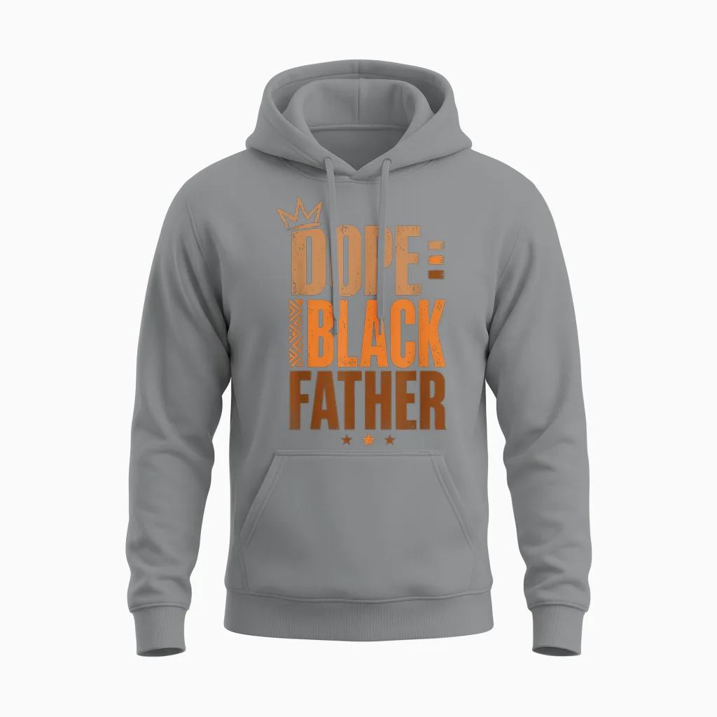 Fathers Day Dope Black Father African American Pride Dad Men Unisex Hoodie in Sport Grey