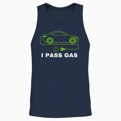 Funny I Pass Gas, Electric Car I Love Evs, Electric Vehicle Unisex Tank Top - Navy