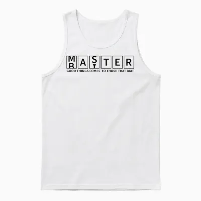 Master Baiter Funny Double Meaning Fishing Design Unisex Tank Top - White