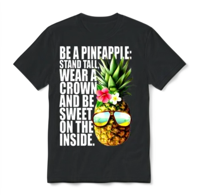 Be a Pineapple Stand Tall Wear Crown Sweet Hawaii Unisex T-Shirt - Black