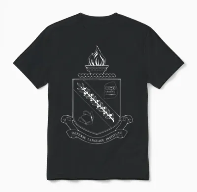 Dliflc Defense Language Institute All White Crest Unisex T-Shirt - Black