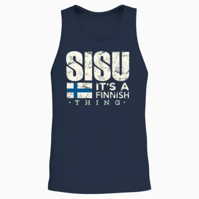 Finland Shirt Sisu It's a Finnish Thing Gift Unisex Tank Top - Navy