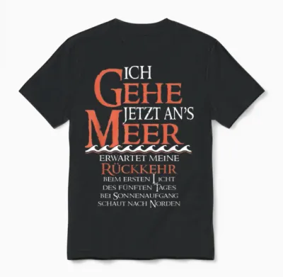 Ich Gehe Jetzt Ans Meer Unisex T-Shirt - Black