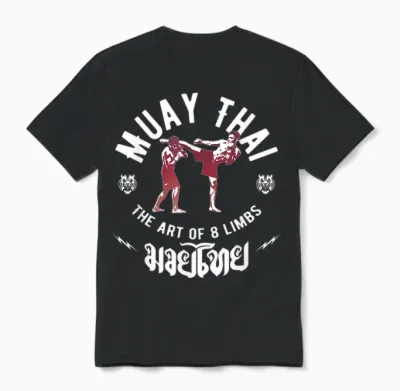 Muay Thai Gift Fight Club Men's Art of 8 Limbs Mma Fighter T-Shirt, Black Unisex T-Shirt - Black