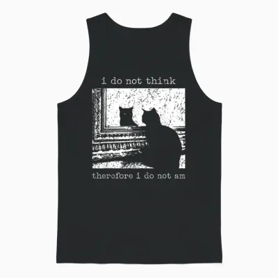 Meme Vintage "i Don't Think So I'm Not a Black Cat" Unisex Tank Top - Black