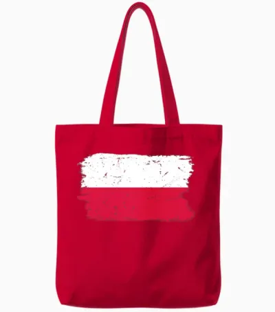 Poland Flag Brush Stroke Tote Bags - Red