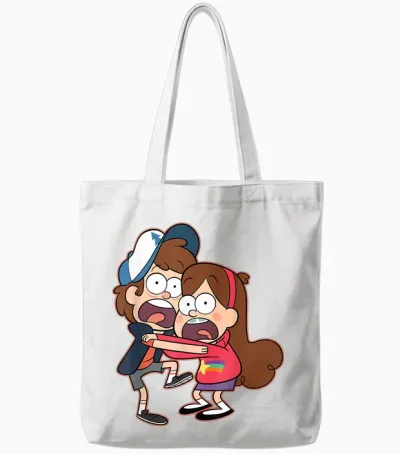 Disney Gravity Falls Dipper and Mabel Pines Tote Bags - White