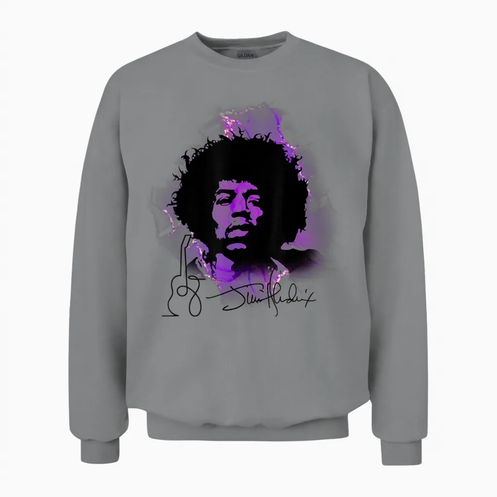 Jimi Hendrix 001 Unisex Sweatshirt in Sport Grey