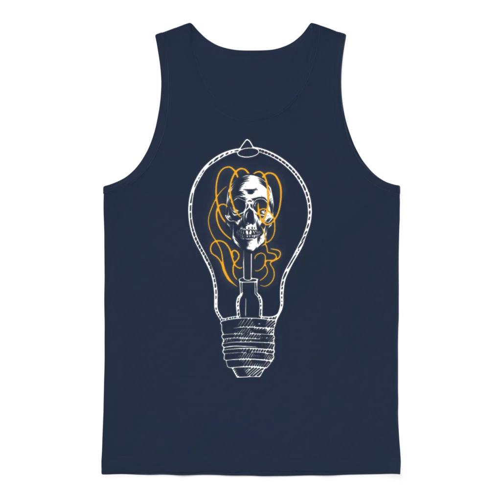 Electrician Light Bulb Electricity Unisex Tank Top - Navy