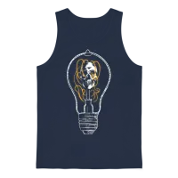 Electrician Light Bulb Electricity Unisex Tank Top - Navy – 1