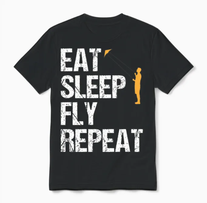 Fly a Kite Quote Kite Flying Gift Unisex T-Shirt in Black