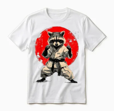 Karate and Judo | Japanese Martial Arts, Japan, Raccoon Unisex T-Shirt - White