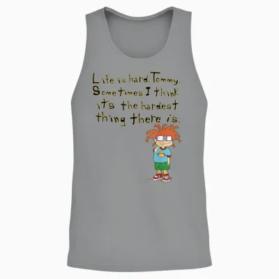 Mademark X Rugrats - Chuckie “life Is Hard, Tommy” Rugrats Unisex Tank Top - Sport Grey