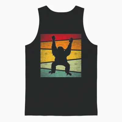 Orang Utan Retro Unisex Tank Top - Black