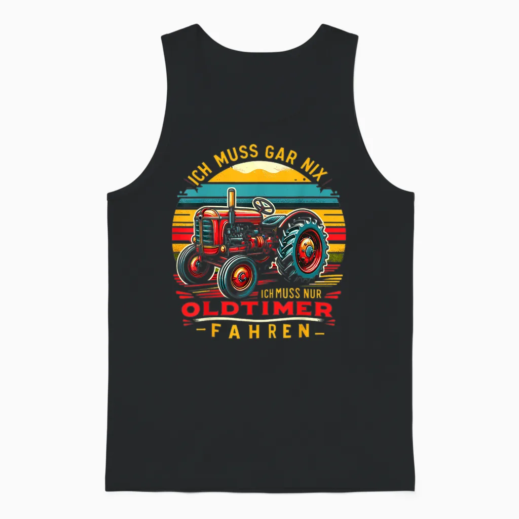 Artipalati Geschenke Oldtimer Traktor Landwirt Landwirtschaft Bauer Trecker T-Shirt Schwarz Klein Unisex Tank Top in Black
