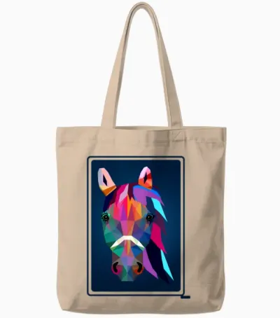 Horse Tote Bags - Natural