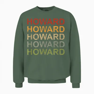 Retro Howard Personalised Howard Name Man Howard T-Shirt, Black Unisex Sweatshirt - Military Green