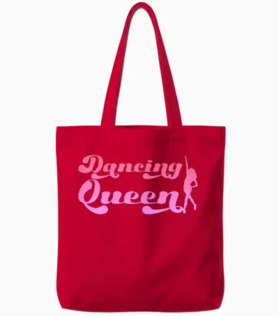 Women's Dancing Queen | Dance Music | Party Dancer T-Shirt, Black Tote Bags - Red