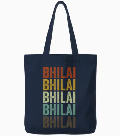 Bhilai India Retro Vintage Tote Bags - Navy