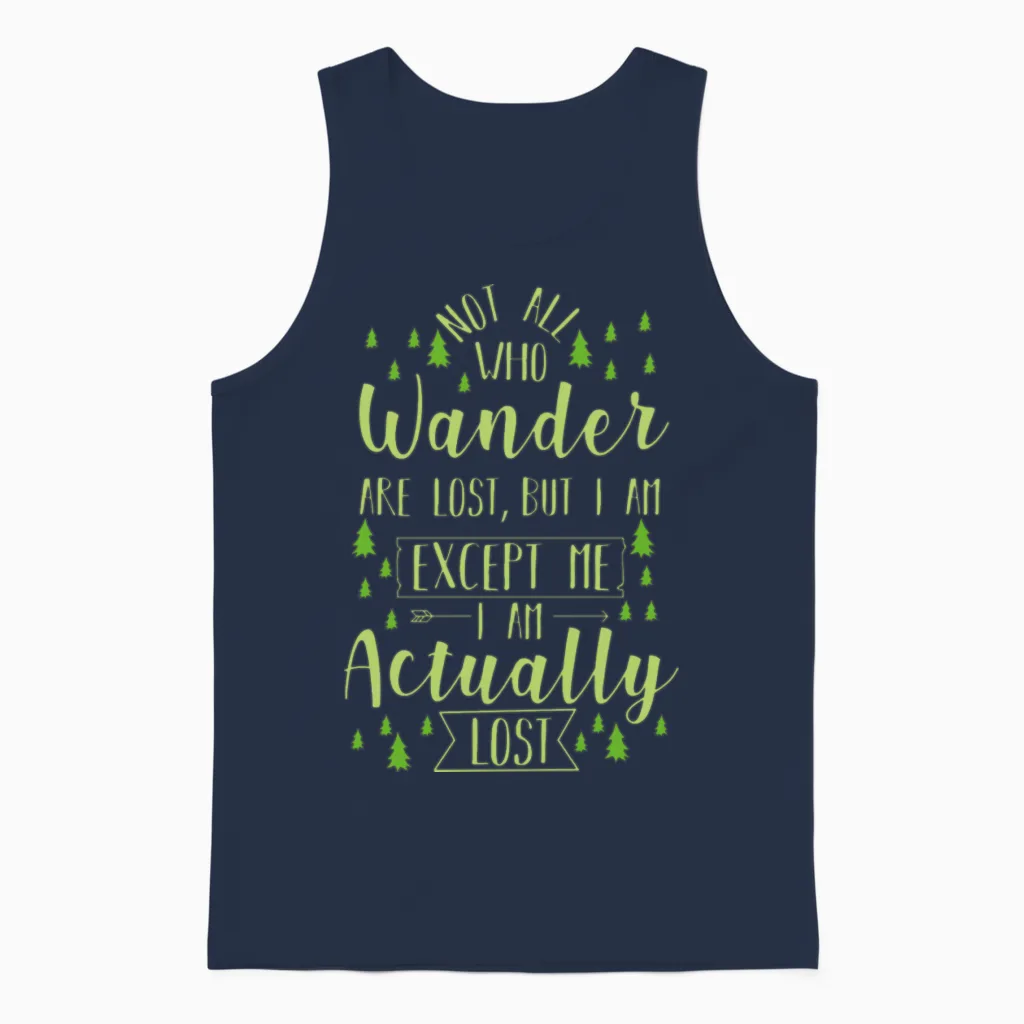 Hiking Funny Saying - & Outdoors Unisex Tank Top in Navy