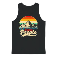 I Hate People Hiking Camping Unisex Tank Top - Black – 1