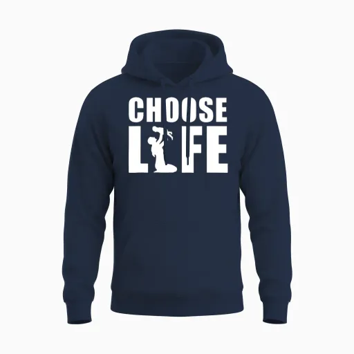 Choose Life Unisex Hoodie in Navy