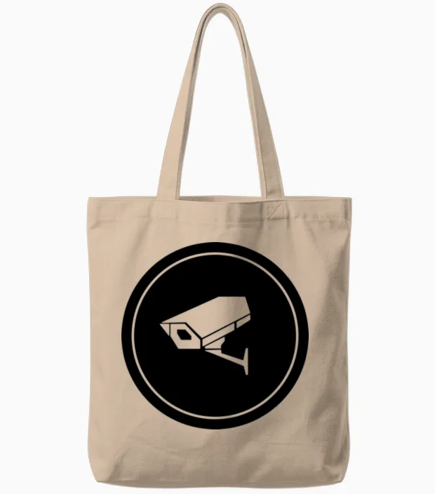 Security Camera Photography Tote Bags in Natural
