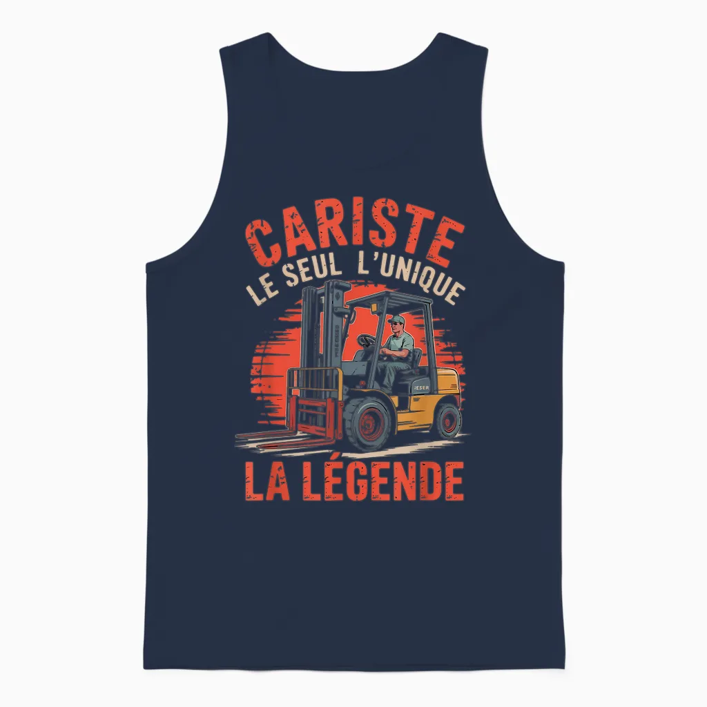 Cariste Man Humour Gift Funny Funny Unisex Tank Top in Navy