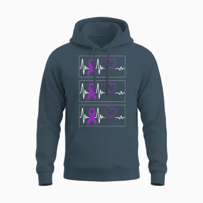 Domestic Violence Awareness Shirt, Heartbeat Unisex Hoodie - Dark Heather