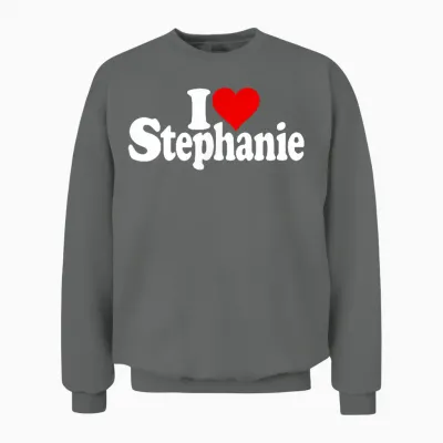 T-Shirt Avec Inscription « I Love Heart Stephanie Steph » Unisex Sweatshirt - Graphite Heather