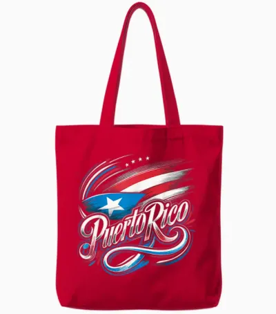 Puerto Rico Flag Heritage Month Tote Bags - Red