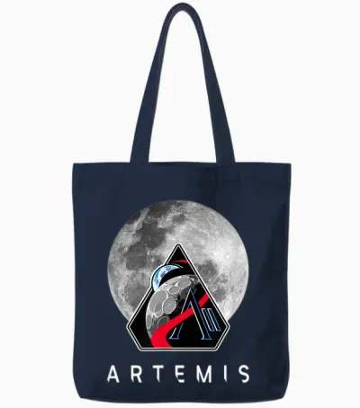 Nasa Artemis Ii Mission Moon Tote Bags - Navy